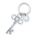 Vintage Key Look Key Holder W/ Decorative Crystal Ring Accent